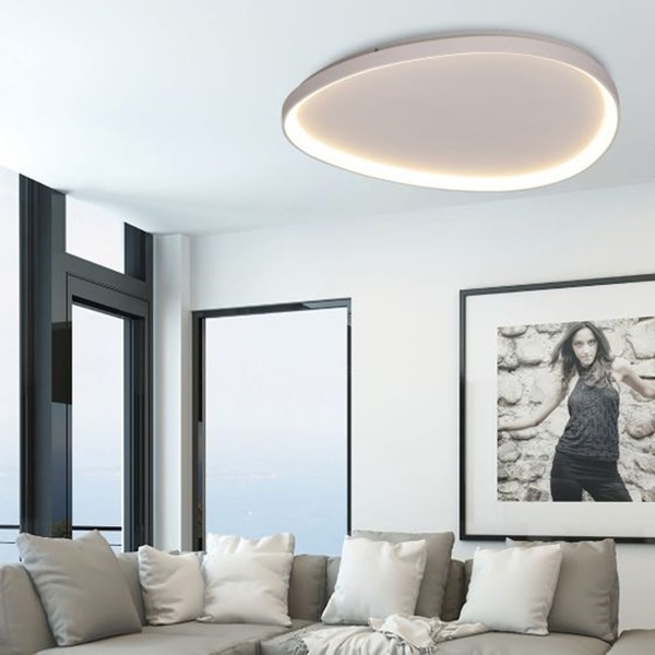 K Light KLC-LED2-42D/WH 230v 36W LED Large Ovoid 42cm Framed Ceiling ...