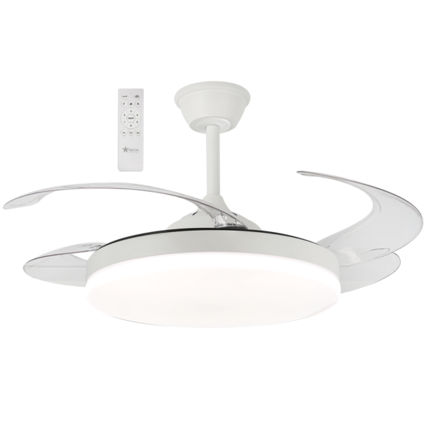 Brightstar FCF092 WHITE with Clear ABS Retractable Blades