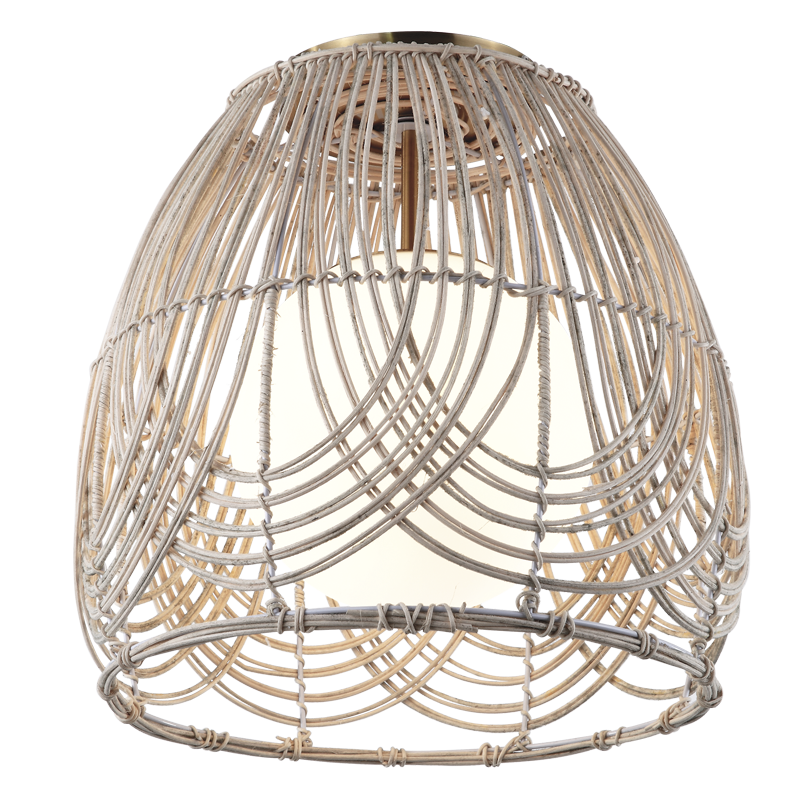 Brightstar CF444 RATTAN Metal Ceiling Fitting with Natural Rattan and ...