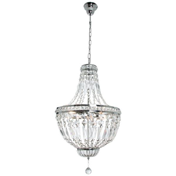 Brightstar CH343 CHROME Polished Chrome Chandelier with Crystals